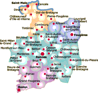 Communes d'Ille et Vilaine : dpartement d'Ille-et-Vilaine et rgion d'Ille-et-Vilaine
