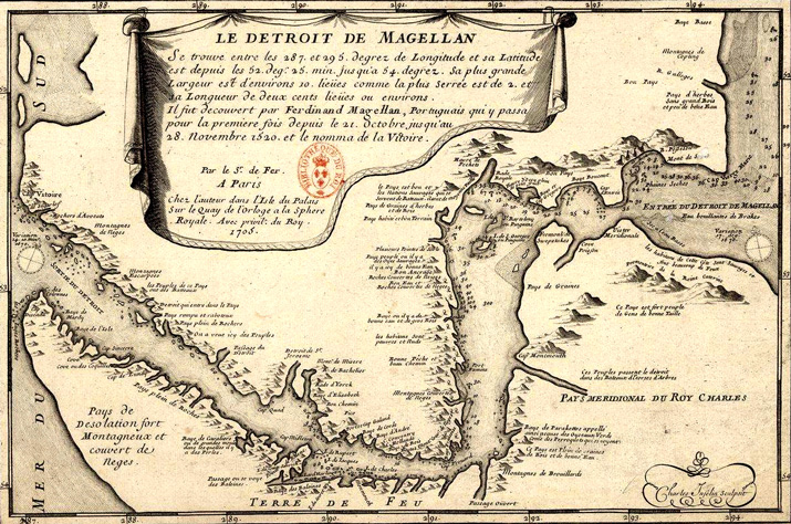 Carte du dtroit de Magellan