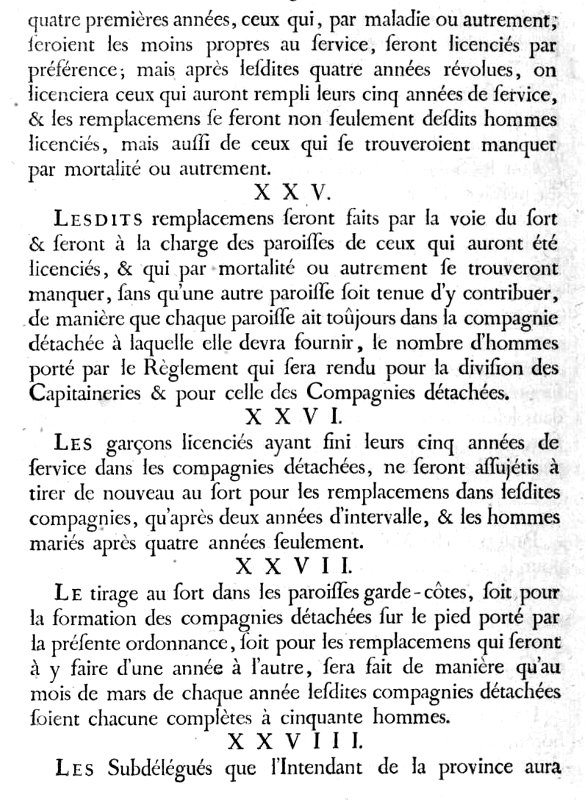 Ordonnance du Roi (1756) concernant les milices de garde-ctes (Bretagne).