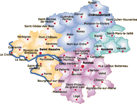 Communes de Loire Atlantique : dpartement de Loire-Atlantique et rgion de Loire-Atlantique