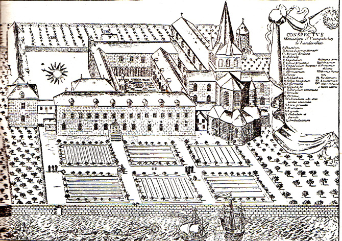 Plan de l'abbaye de Landvennec avant la Rvolution