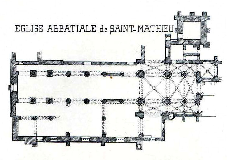 Plan de l'glise abbatiale de l'abbaye Saint-Mathieu