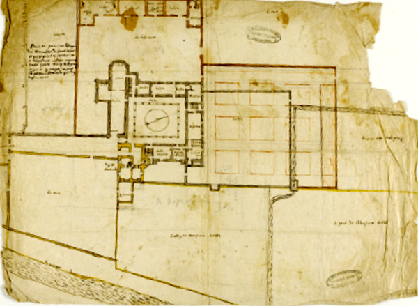 Plan de l'abbaye de Lantenac (Bretagne).