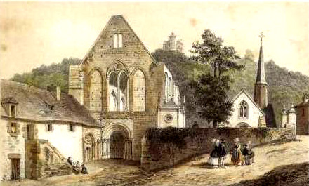 Abbaye de Léhon - lithographie de 1860
