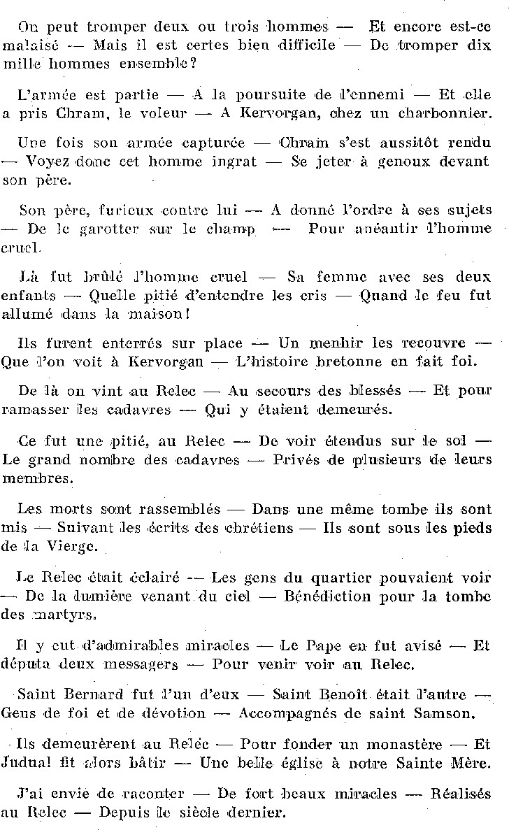 Gwerz 1 (partie 3 en franais) de l'abbaye du Relec (Bretagne).