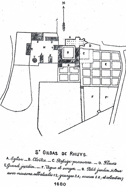 Abbaye de Rhuys : plan ancien