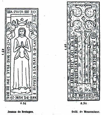 Eglise Saint-Gildas de Rhuys : tombeaux de Jeanne de Bretagne et Guill. de Moncontour