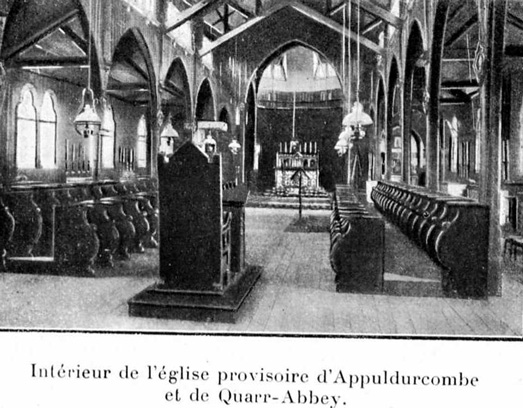 Solesmes : intrieur de l'glise provisoire de Appuldurcombe