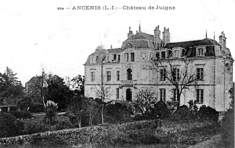 Château de Juigné à Ancenis (anciennement en Bretagne).Ville d'Ancenis (anciennement en Bretagne).