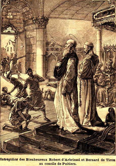 Robert d'Arbrissel et Bernard de Tiron au concile de Poitiers