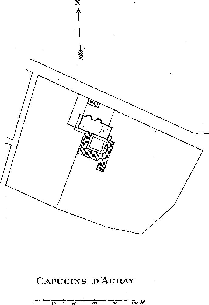 Plan du couvent des capucins d'Auray (Bretagne).