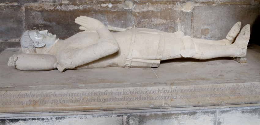 Basilique de Saint-Denis : gisant de Guillaume du Chastel ou Chatel.