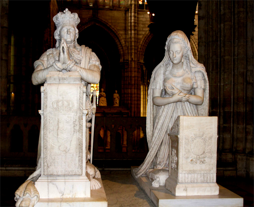 Basilique de Saint-Denis : Louis XVI (1754-1793), roi de France de 1774  1792, et Marie-Antoinette (1755-1793), reine de France, pouse de Louis XVI