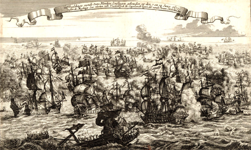 Bataille navale franco-anglaise contre la Hollande en 1673.