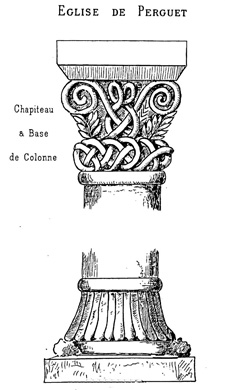 Les chapiteaux de l'glise de Perguet en Bnodet