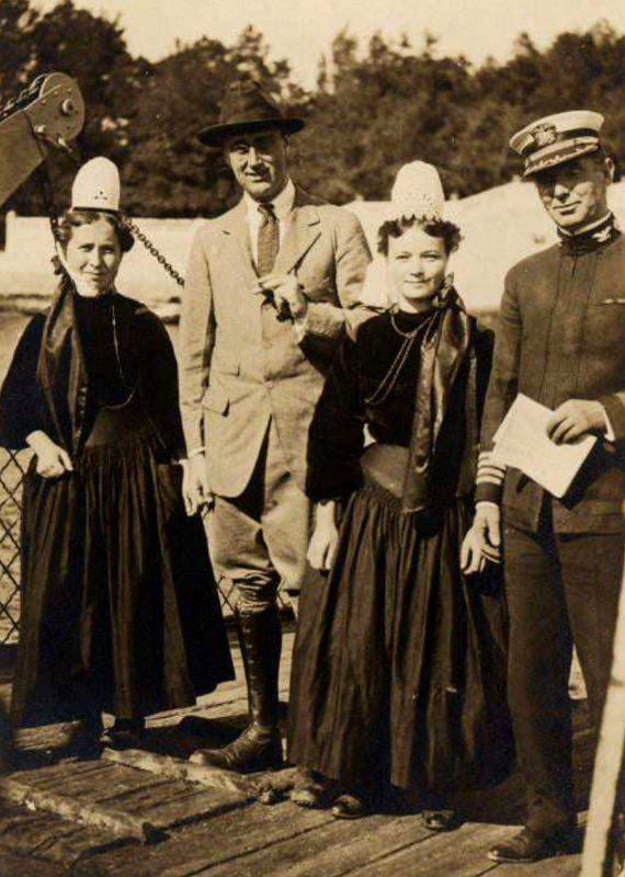 Franklin Roosevelt (32me prsident amricain) sur le bac de Bnodet  Sainte-Marine (Bretagne).