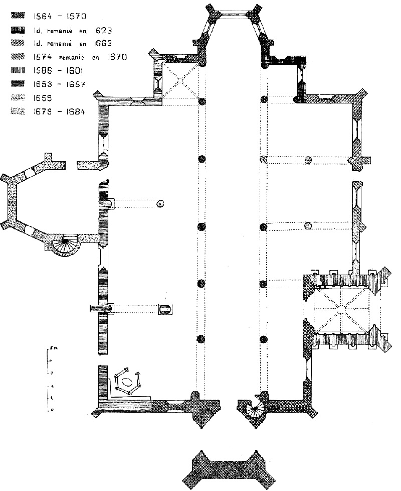 Plan de l'glise Notre-Dame de Bodilis (Bretagne).