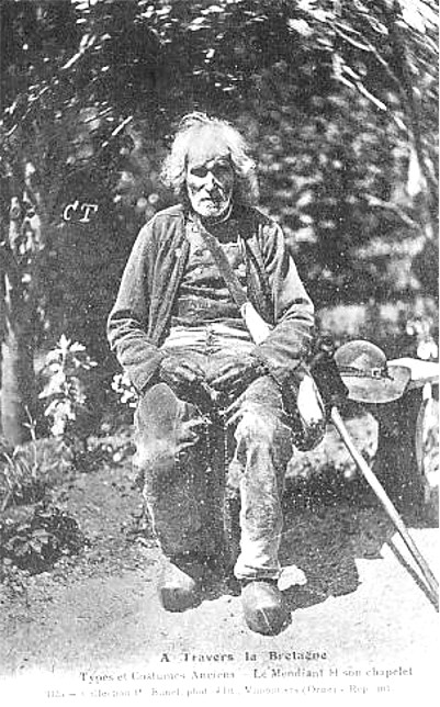 La mendicit� : un mendiant en Bretagne.