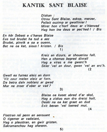 Bulat-Pestivien : Cantique de Saint Blaise