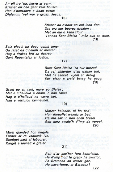 Bulat-Pestivien : Cantique de Saint Blaise