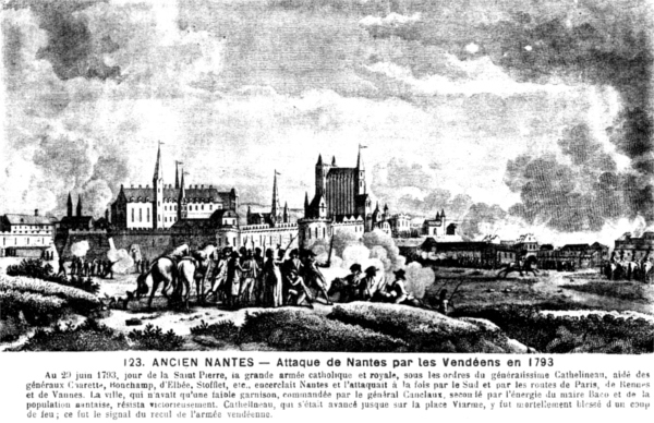 Attaque de Nantes en 1793 par les Vendens.
