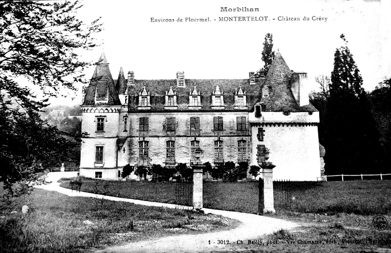 Ville de Chapelle-Caro (Bretagne): château du Crévy.