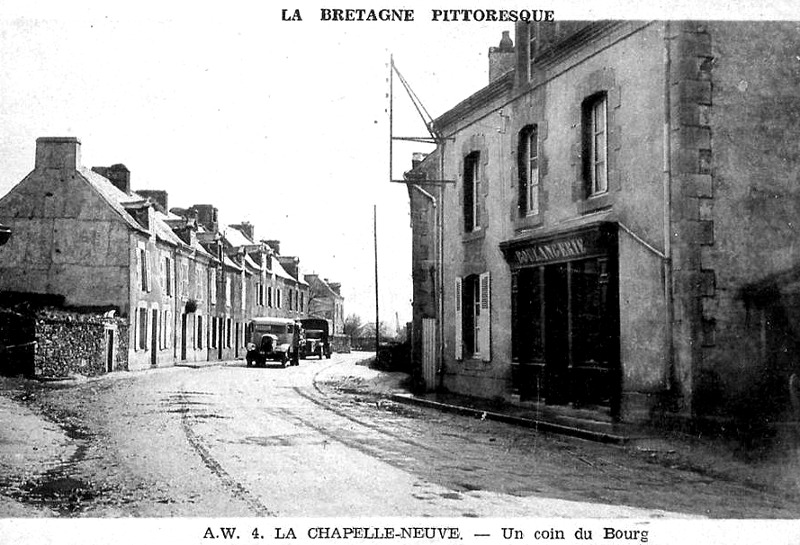 Ville de La Chapelle-Neuve (Morbihan, Bretagne).