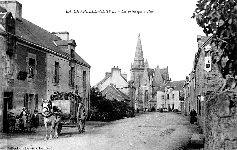 Ville de La Chapelle-Neuve (Morbihan, Bretagne).