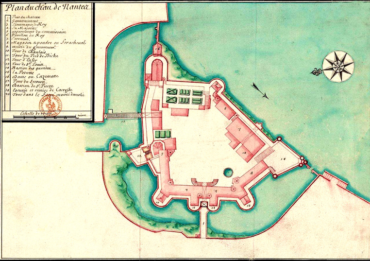 Plan du chteau de Nantes