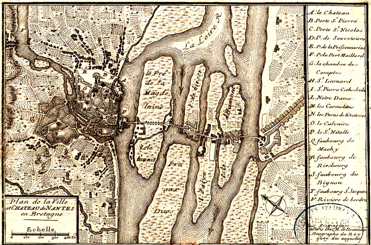 Plan de la ville et du chteau de Nantes