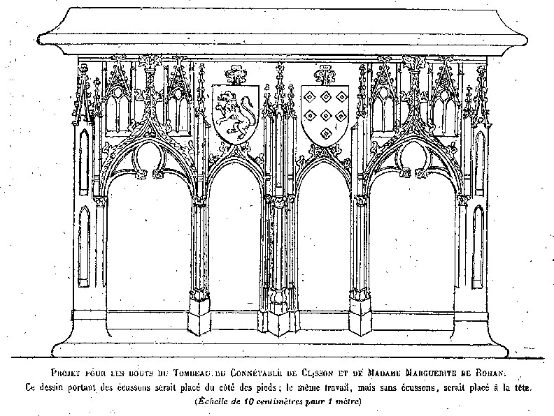 Josselin (Bretagne) : tombeau (ou cnotaphe ou gisant) d'Olivier de Clisson et de Marguerite de Rohan.