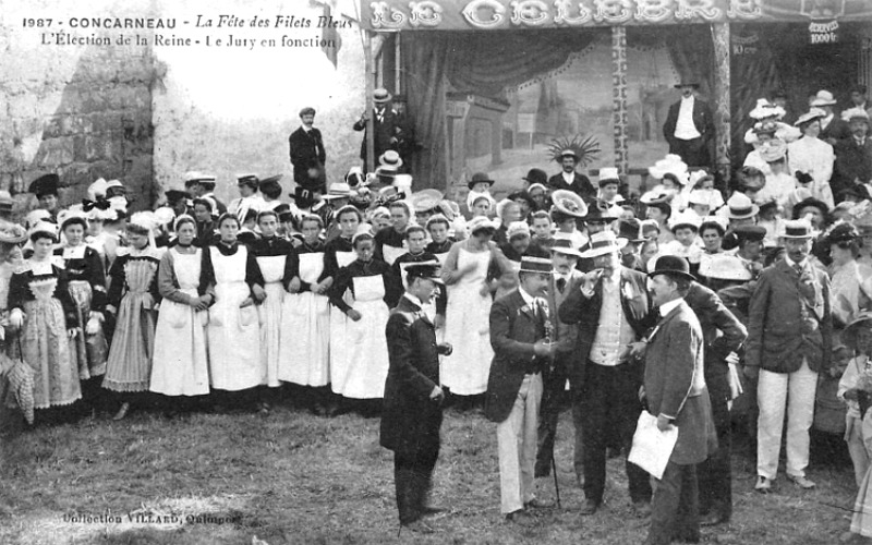 Ville de Concarneau (Bretagne) : la fte des filets bleus.