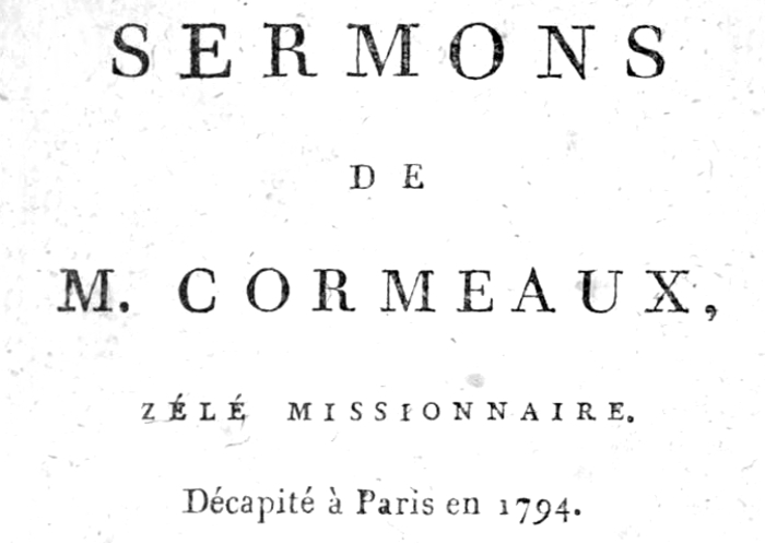 Sermons de l'abb Cormeaux (missionnaire breton).