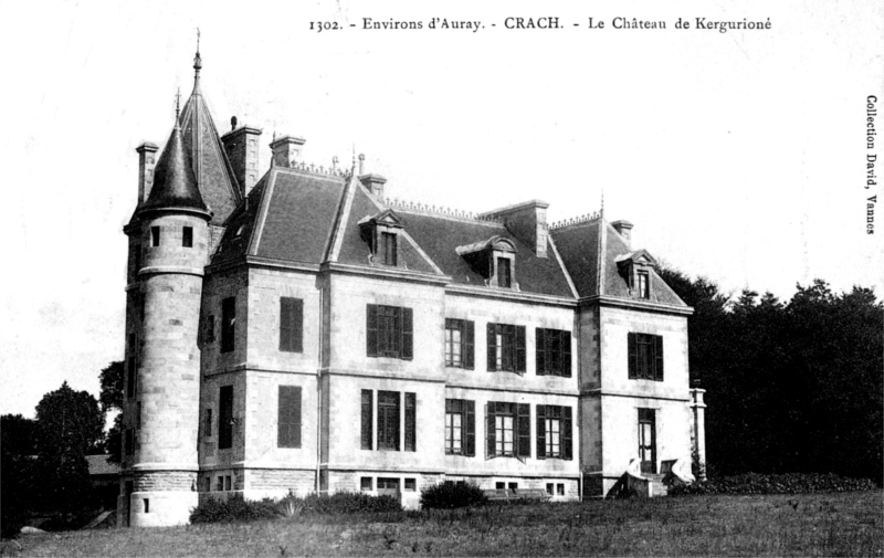 Château de Kergurioné à Crach ou Crac'h (Bretagne).