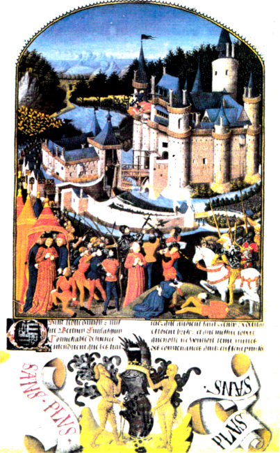 Sige du chteau de Derval (extrait des Croniques et Ystoires des Bretons, 1468)
