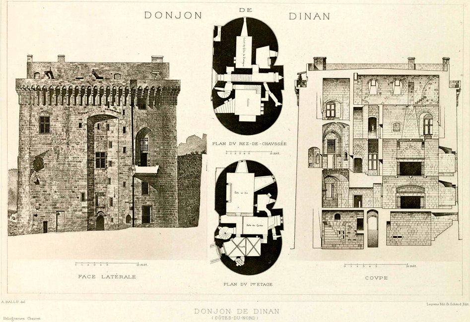 Donjon du chteau de Dinan (Bretagne).