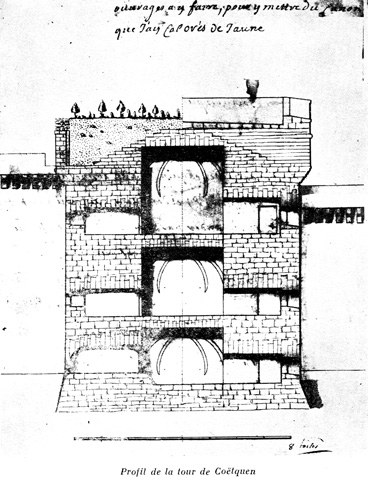 Dinan : profil de la tour de Coetquen