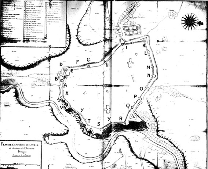 Dinan : plan de l'enceinte et du château de Dinan en 1693