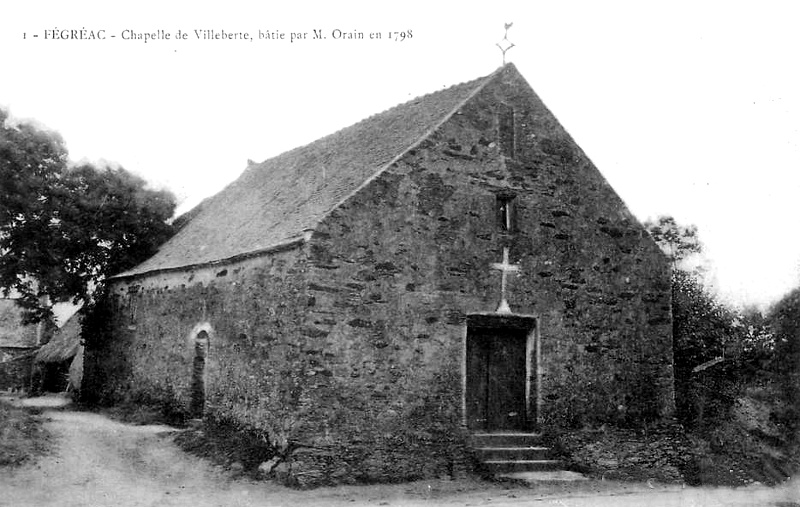 Chapelle de Villeberte  Fgrac (anciennement en Bretagne).