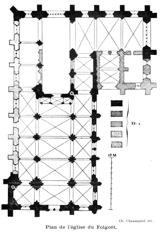 Plan de l'glise du Folgot (Bretagne).