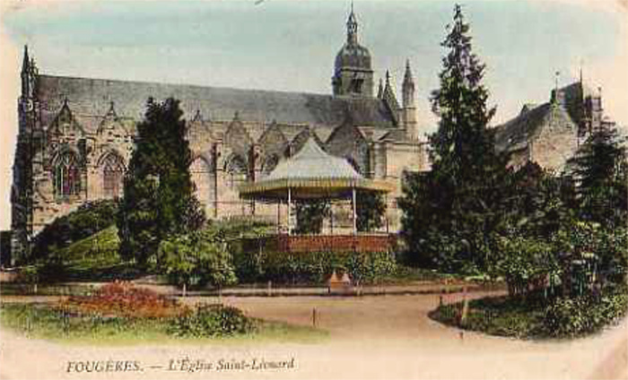 Ville de Fougres (Bretagne) : glise de Saint-Lonard.