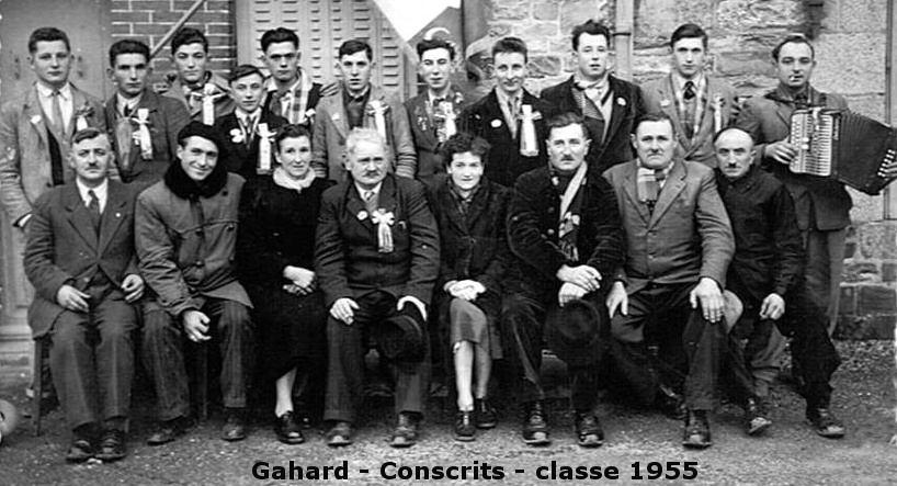 Conscrits (classe 1955) de Gahard (Bretagne).