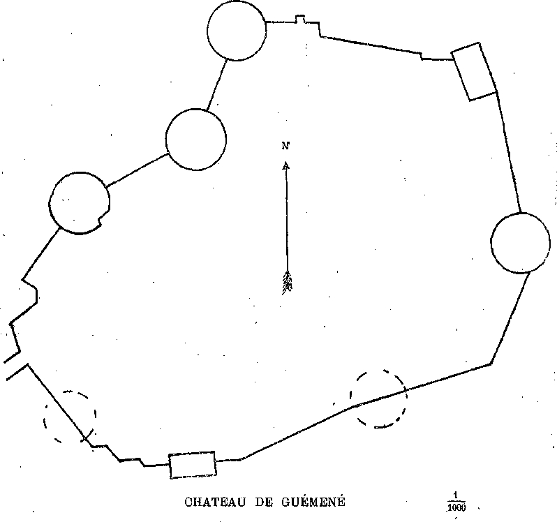 Plan du chteau de Gumen (Bretagne).