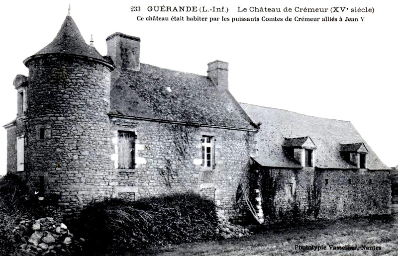 Chteau ou Manoir de Crmeur  Gurande (anciennement en Bretagne).
