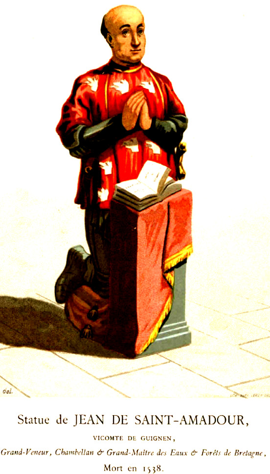  Ancienne glise de Guignen (Bretagne) : statue de Saint-Amadour.