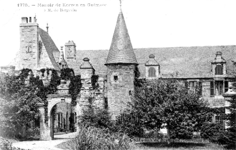 Ville de Guimaëc (Bretagne) : manoir de Kerven.