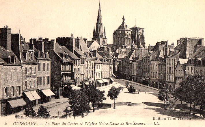 Centre de la ville de Guingamp (Bretagne).