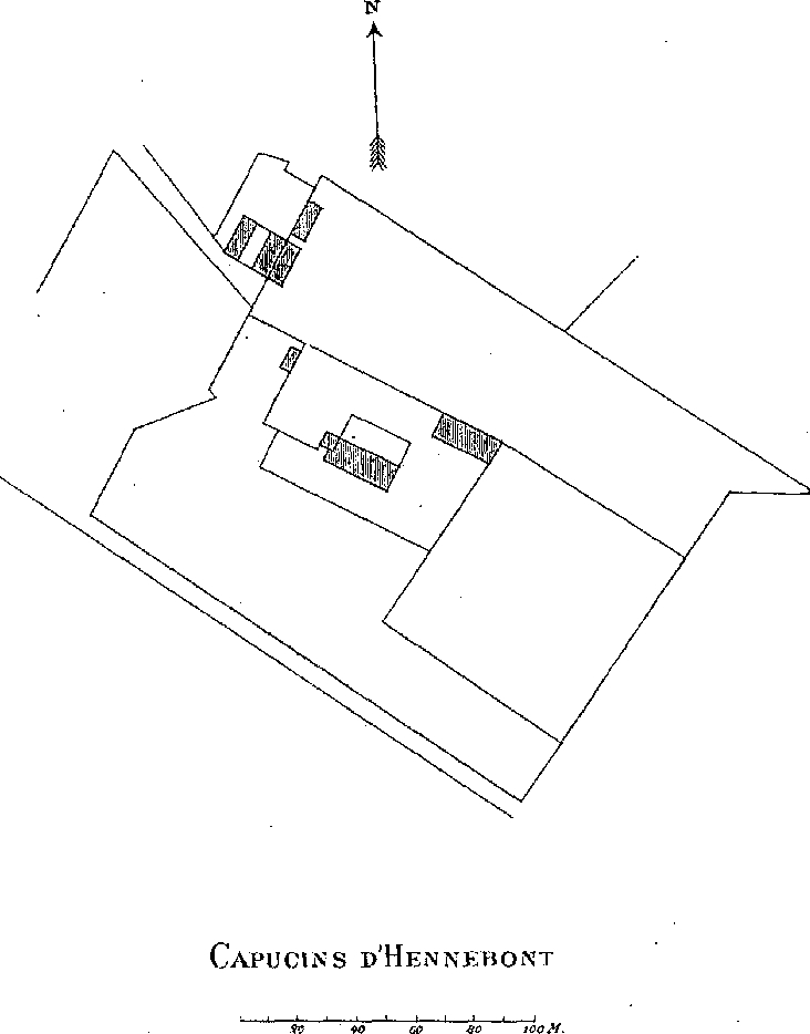 Plan du couvent des capucins d'Hennebont (Bretagne).