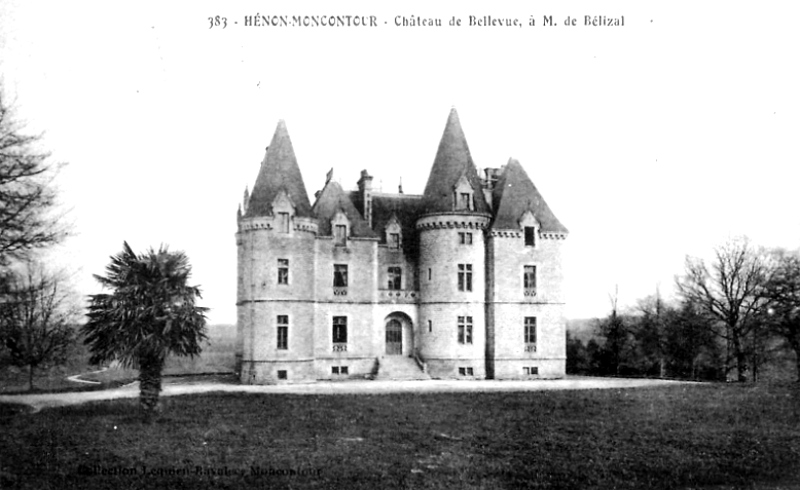 Ville de Hénon (Bretagne) : le château de Bellevue.