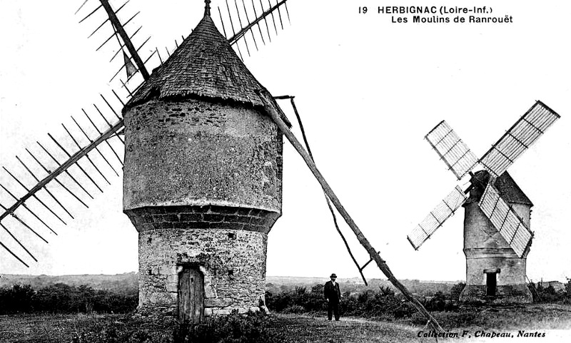 Ville d'Herbignac (Bretagne) : moulins de Ranrout.